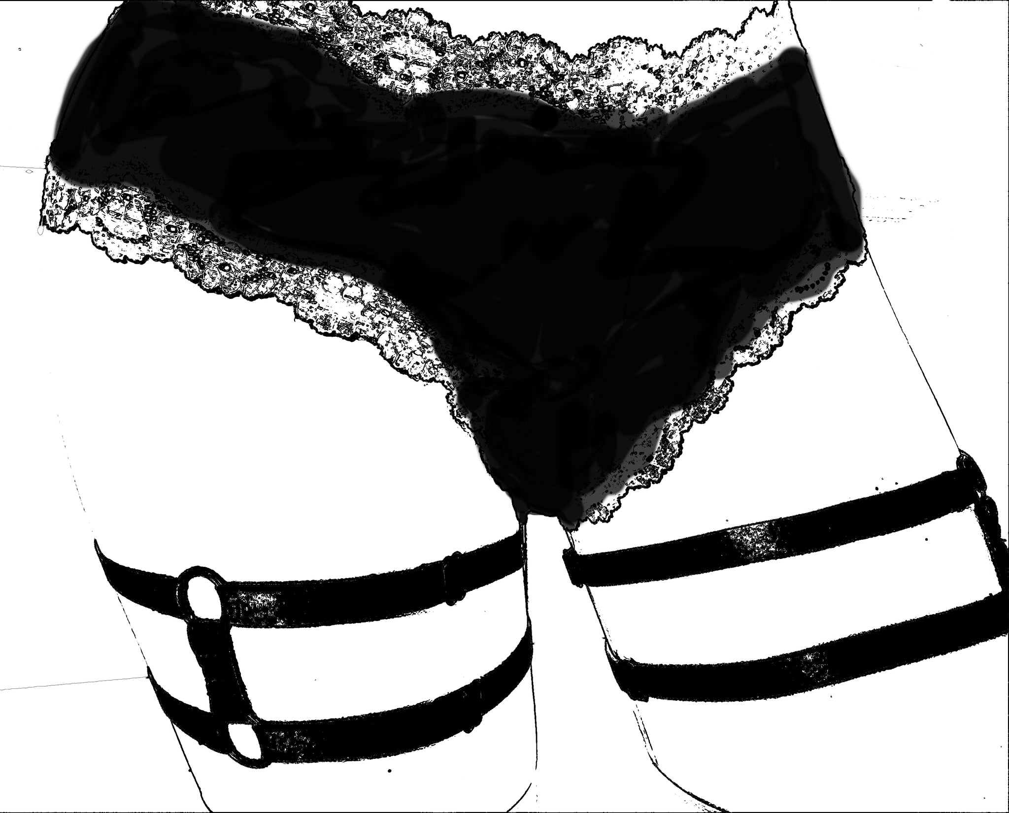 Double Strap leg garter ONYX Bodywear Double Strap leg garter ONYX Bodywear